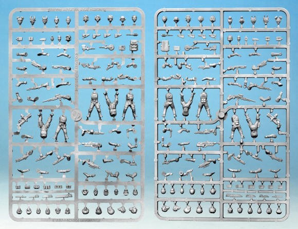 Stargrave Mercenaries II: Female Sci-Fi Warrior Sprue (x5 28mm Miniatures)