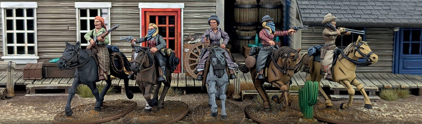 Mounted Gunfighters II Female 28mm Cowboy Minis SPRUE (Great Escape Games)