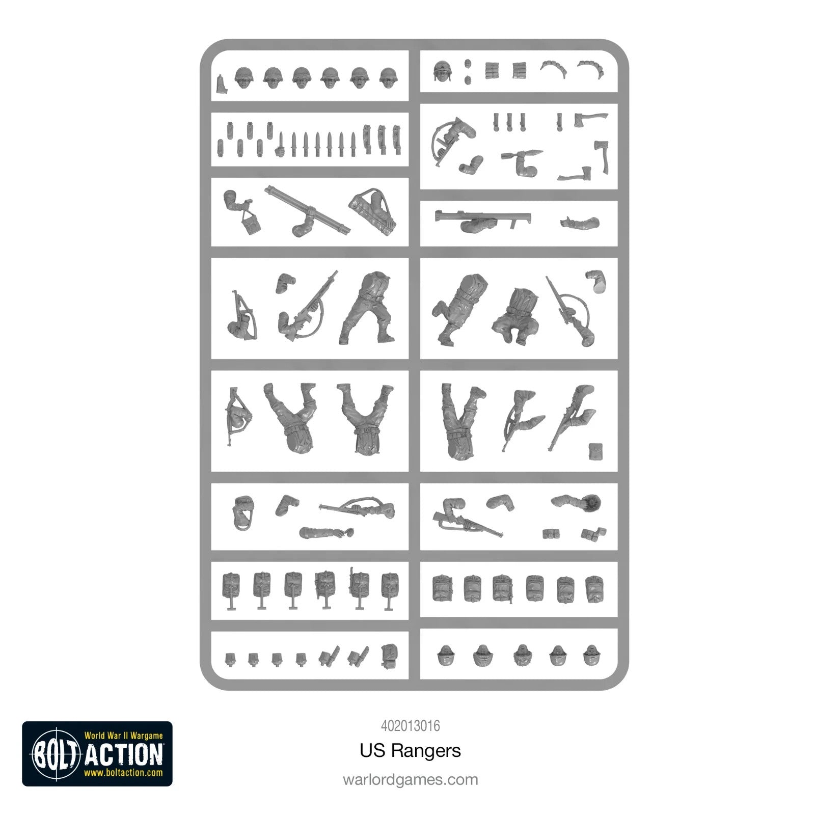 Warlord Games US Army Rangers SPRUE 28mm WW2 Infantry Miniatures