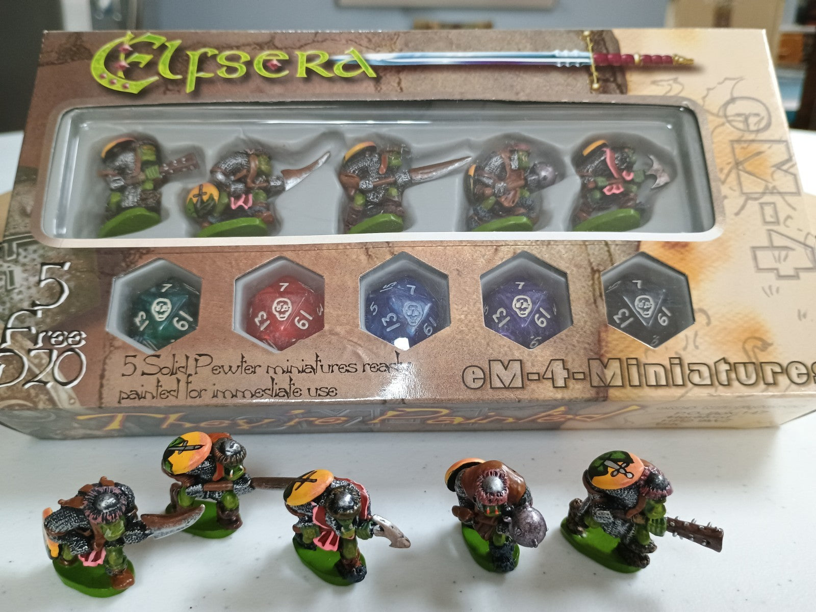 Pre-painted 28mm Orc Miniatures For D&D, Warhammer (Elfsera By Em4 Miniatures)