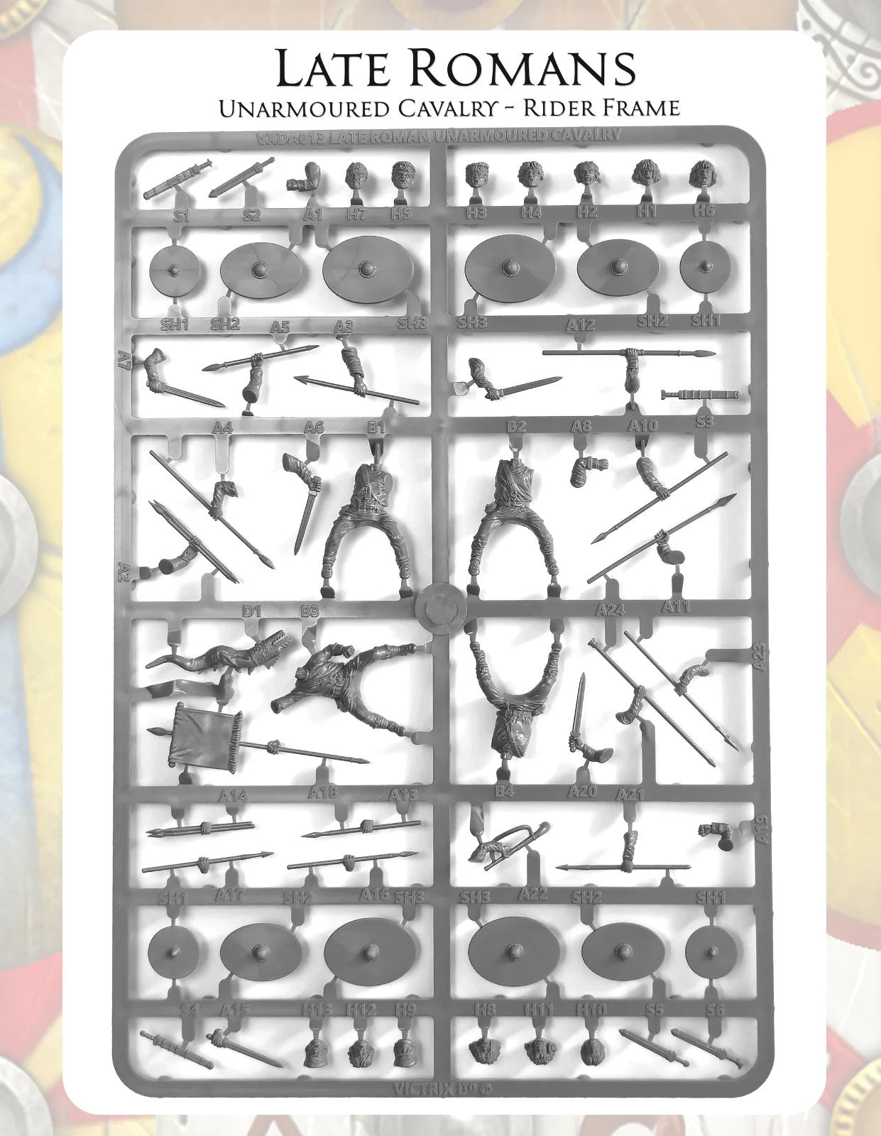 VICTRIX Late Roman Unarmored Cavalry - 28mm Miniatures SPRUES