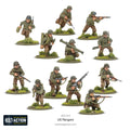 Set of US Ranger miniatures from Warlord Games' Bold Action line on a white background.