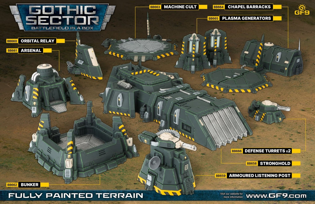 Battlefield in a Box Gothic Sector: Defense Turret Pre-Painted 28mm Terrain
