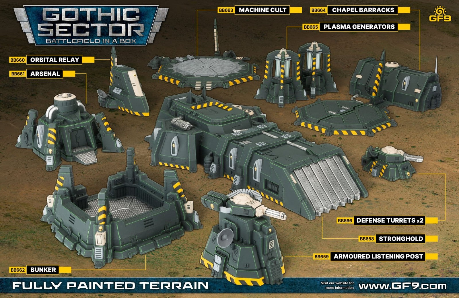 Battlefield in a Box Gothic Sector: Legion Stronghold Pre-Painted 28mm Terrain