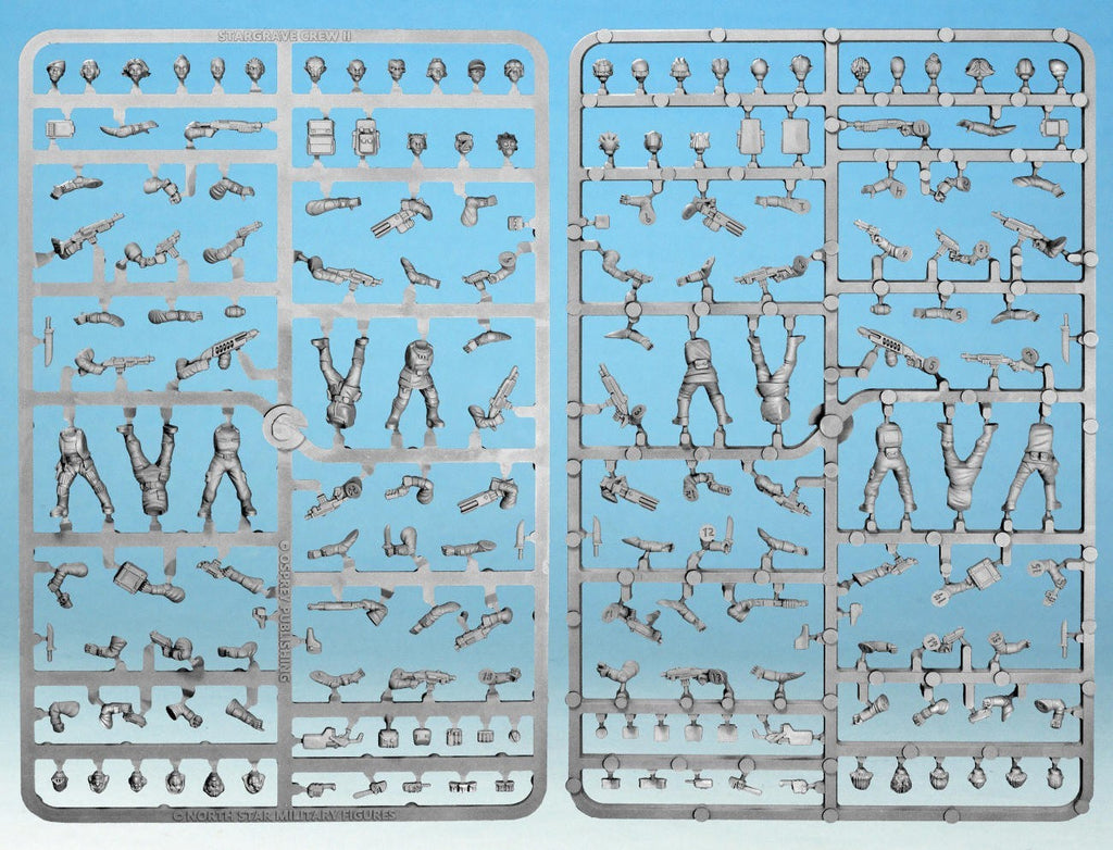 Stargrave Crew II: Female Sci-Fi Crew Sprue (x5 28mm Miniatures)