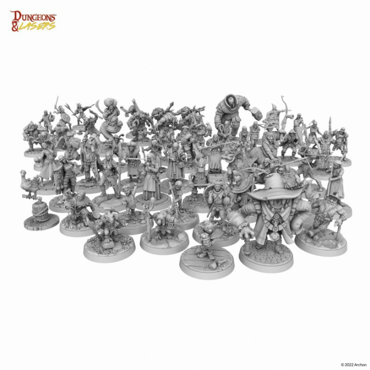 Archon Studios Dungeons & Lasers: NPC Miniature Pack 28mm Fantasy Figures