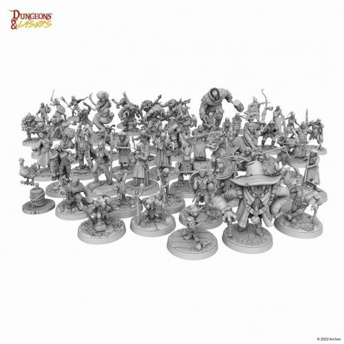 Archon Studios Dungeons & Lasers: NPC Miniature Pack 28mm Fantasy Figures