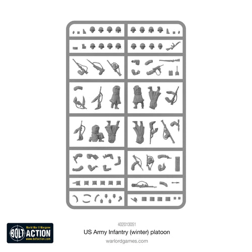 Bolt Action: US Army Winter Infantry SPRUE with Bases 28mm WW2 Warlord Games