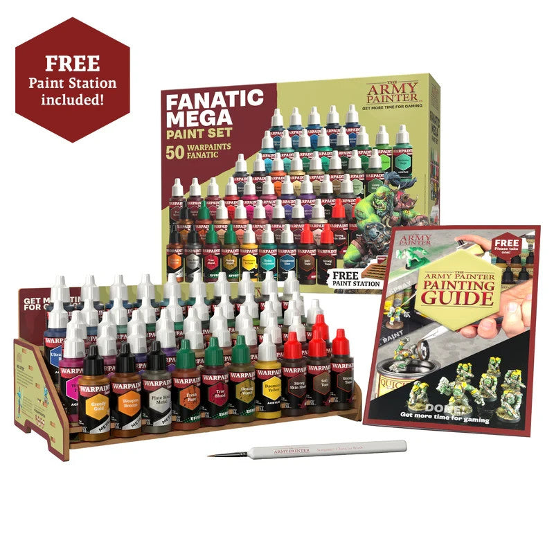 The Army Painter - Fanatic Mega Paint Set - 50 Bottles + Paint Station & Brush