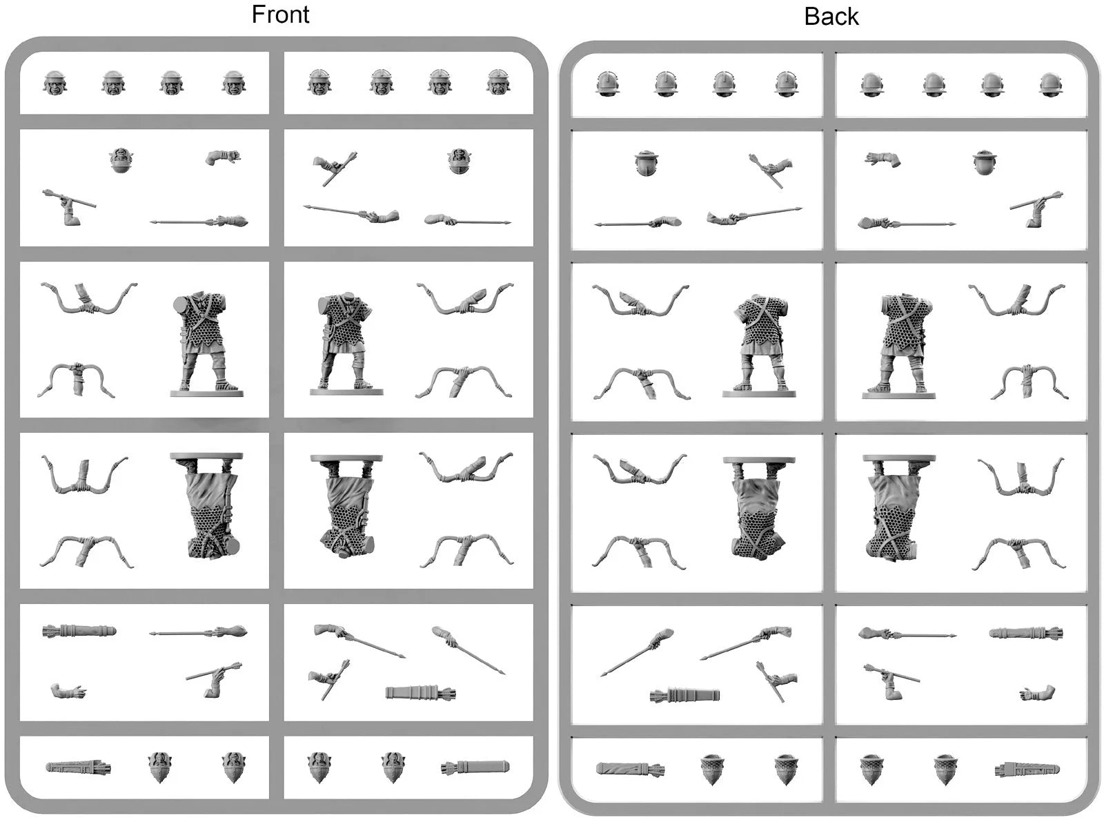 Victrix Early Imperial Roman Archer SPRUE | x4 28mm Miniatures