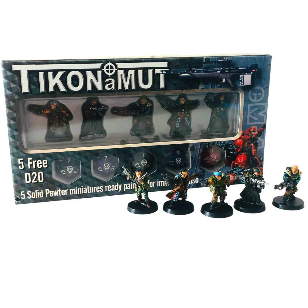 Pre-Painted 28mm Sci-Fi Miniatures – TIKONaMUT Mercs (eM4 Miniatures)