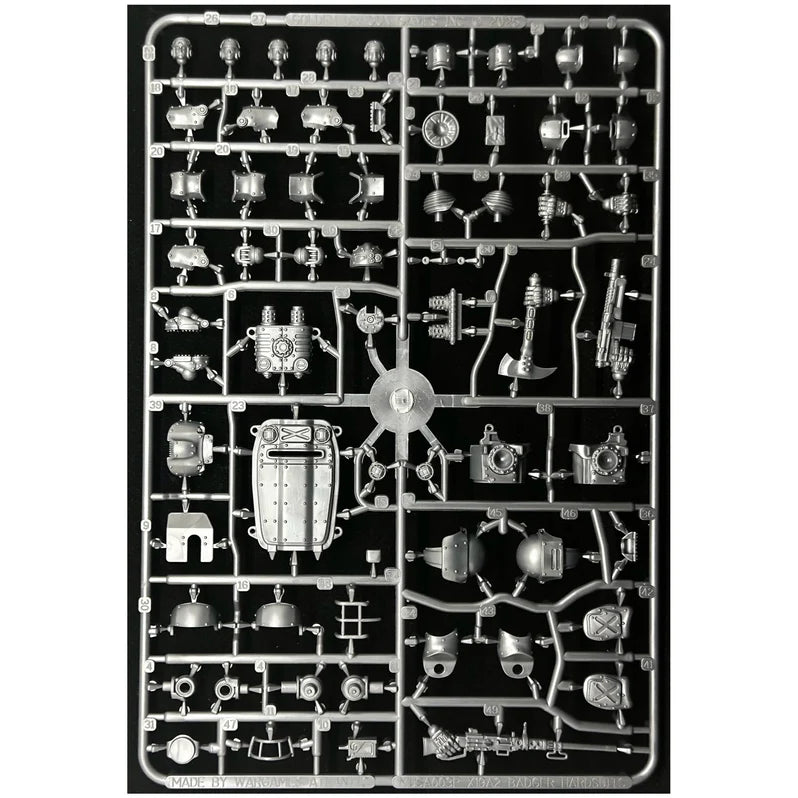 Marcher: U.S. X19A2 Badger Hardsuit Sprue - 28mm Dieselpunk Miniatures