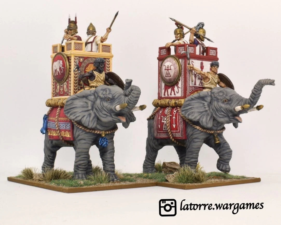 Victrix African War Elephant Set - 2 Elephants & 14 Crew - 28mm