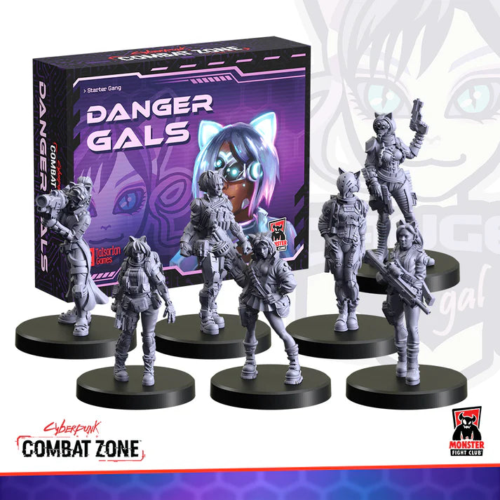 Cyberpunk RED: Combat Zone - Danger Gals Starter Gang 28mm Minis