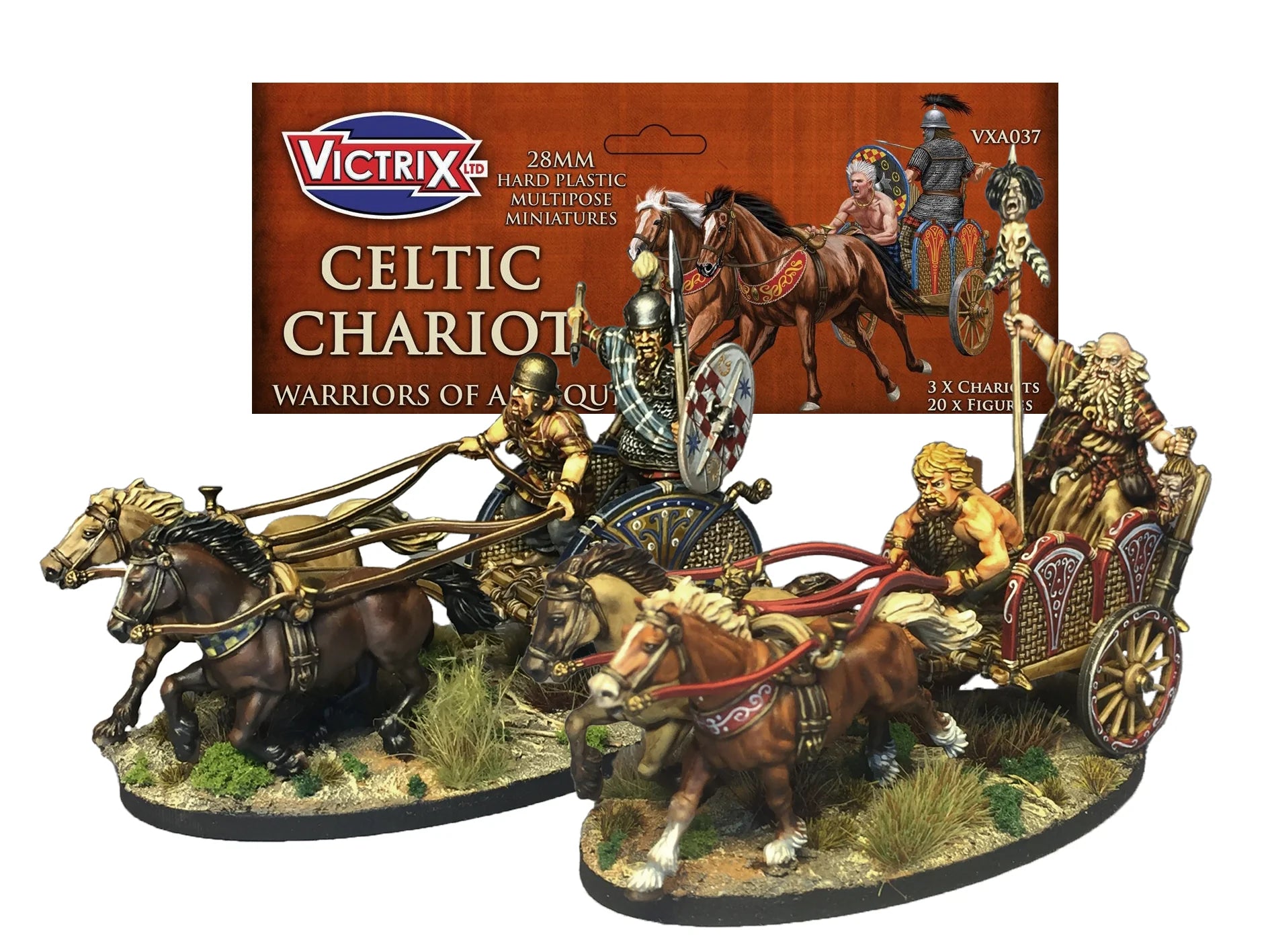 Victrix Celtic Chariot Set - 3 Chariots & 20 Figures - 28mm