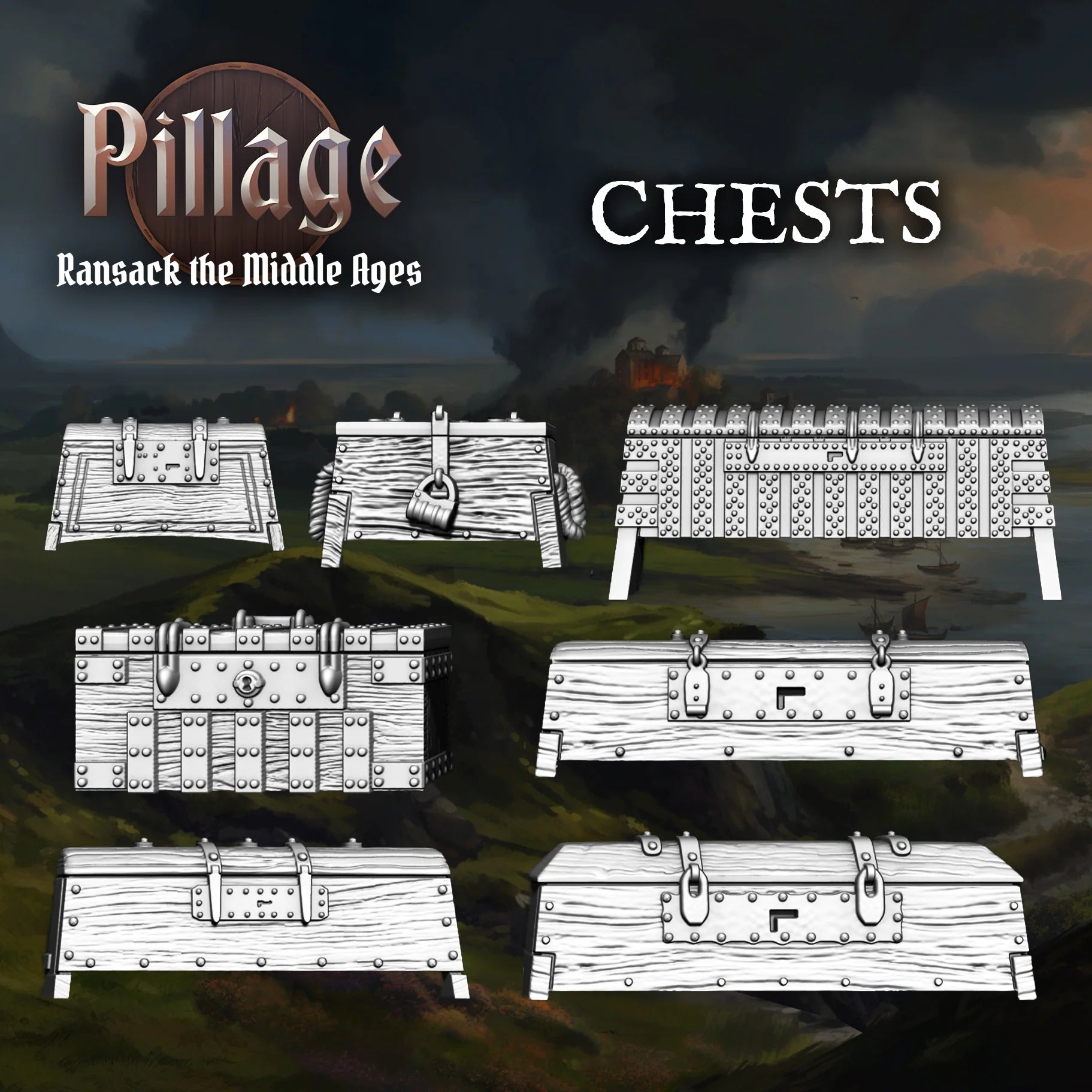 VICTRIX Treasures & Chests Sprue — 28mm Dark Age & Medieval Loot