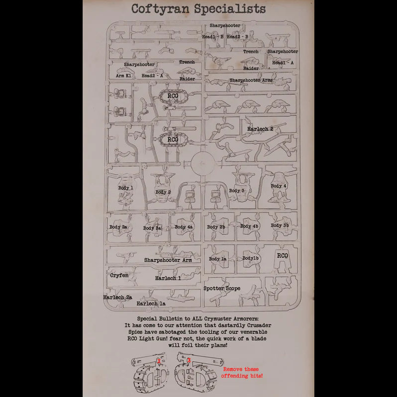 Wargames Atlantic Quar Coftyran Specialists - 28mm Miniature SPRUES