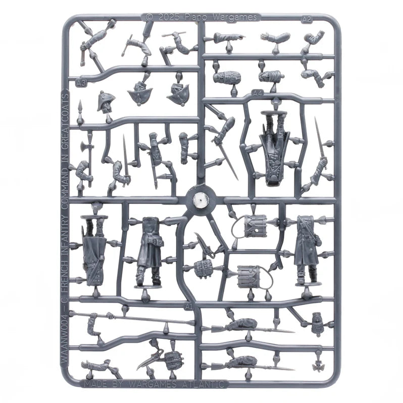 Wargames Atlantic French Infantry in Greatcoats Command Sprue - 28mm Napoleonic Miniatures