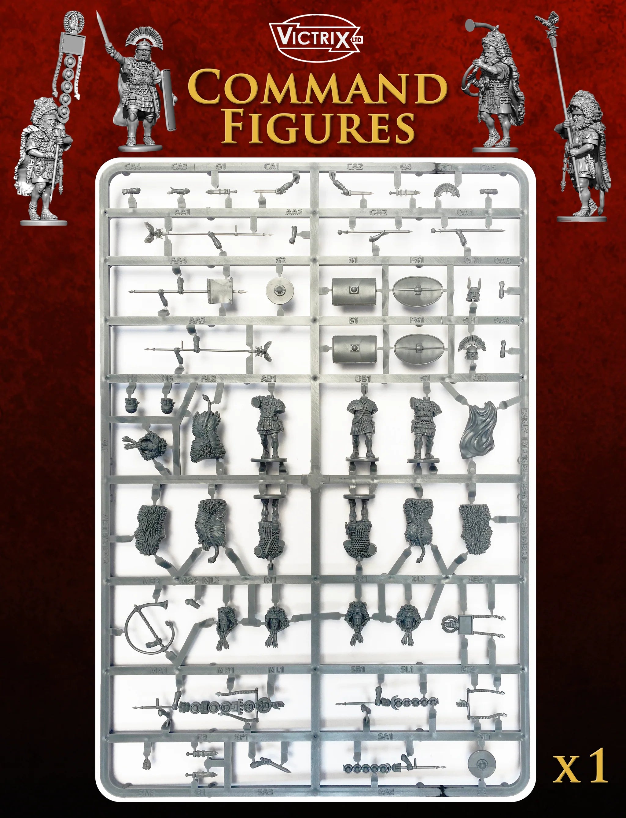 Victrix Roman Legionaries Command Sprue (x5 Miniatures) - 28mm
