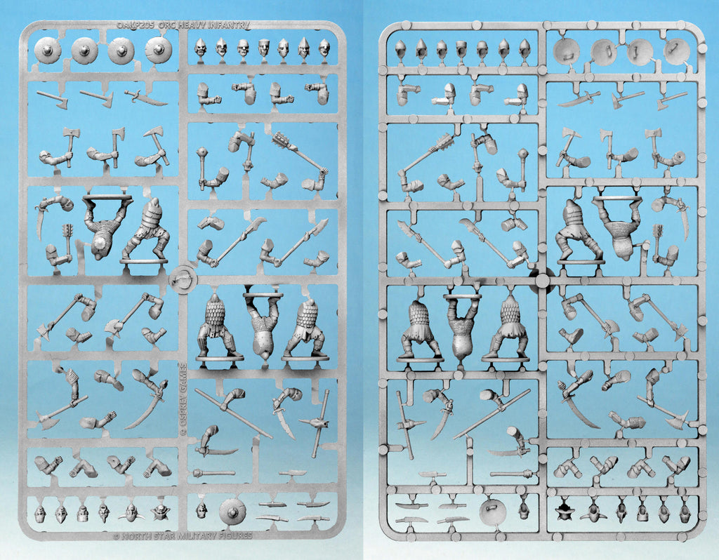 Oathmark Orc Heavy Infantry Sprue – x5 28mm Fantasy Minis (North Star)