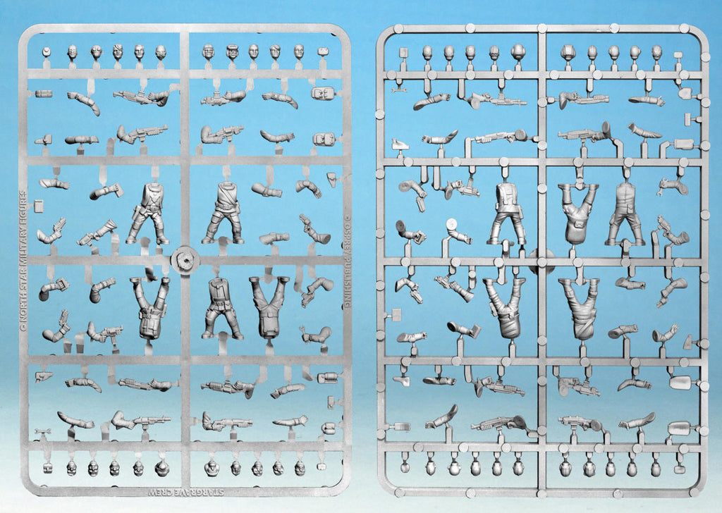 Stargrave Crew: Male Sci-Fi Crew Sprue (x5 28mm Miniatures)