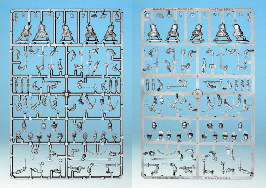 Oathmark Dwarf Light Infantry Sprue – x5 28mm Fantasy Minis (North Star)