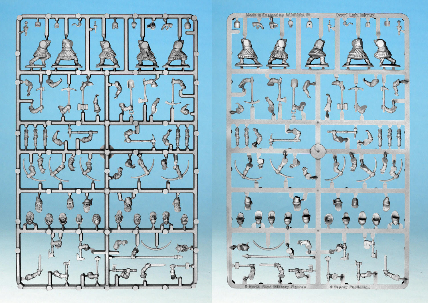 Oathmark Dwarf Light Infantry Sprue – x5 28mm Fantasy Minis (North Star)