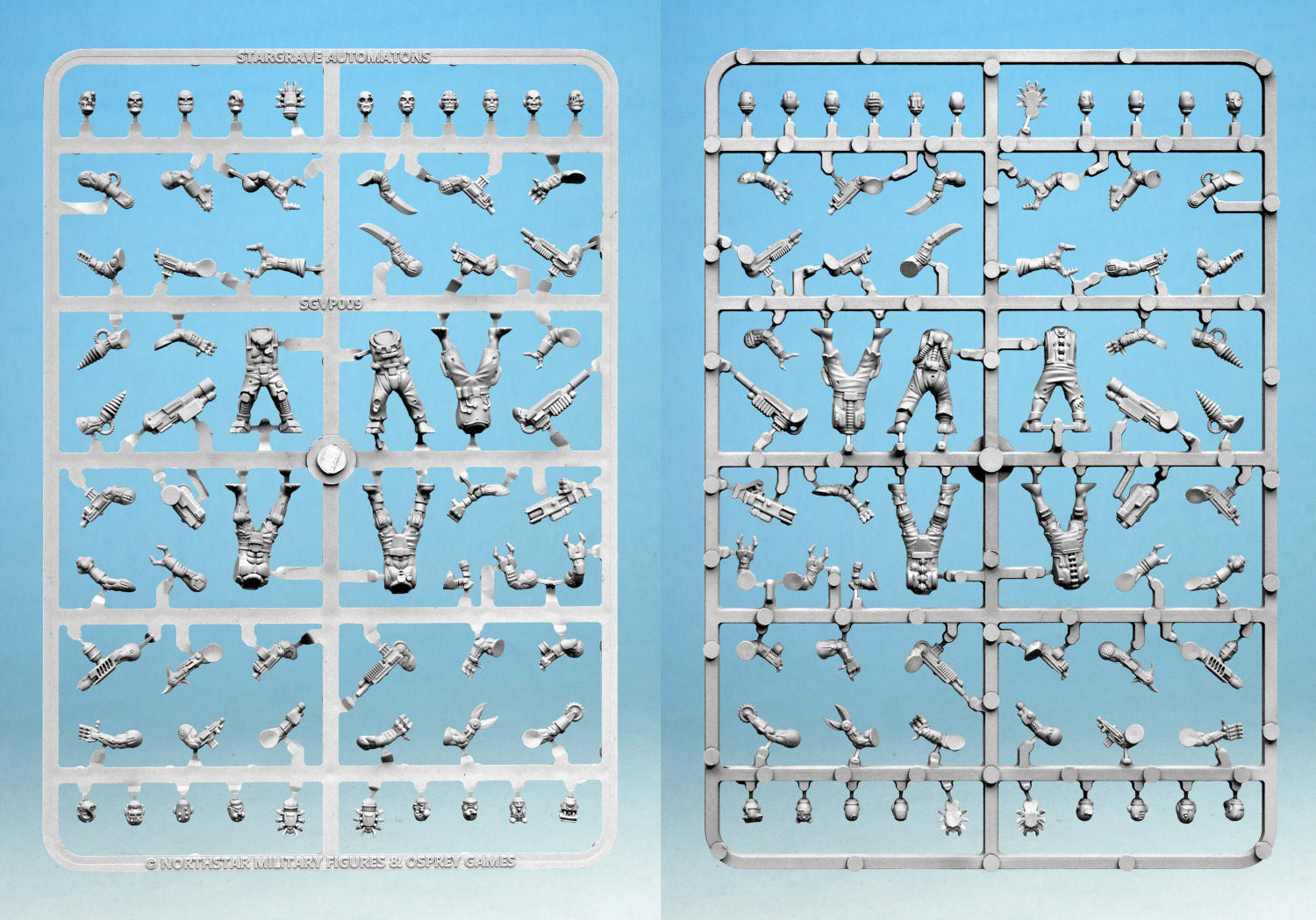 Stargrave Automatons Sprue (x5 28mm Cyborg Minis) | WH40k Servitors