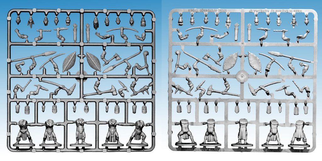 Frostgrave Ghost Archipelago Tribals Sprue – x5 28mm Fantasy Native Minis (North Star)