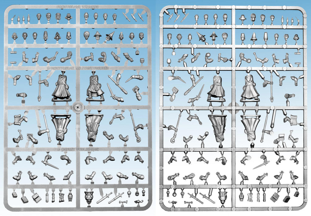 Frostgrave Wizards Sprue – x4 28mm Fantasy Miniatures (North Star)