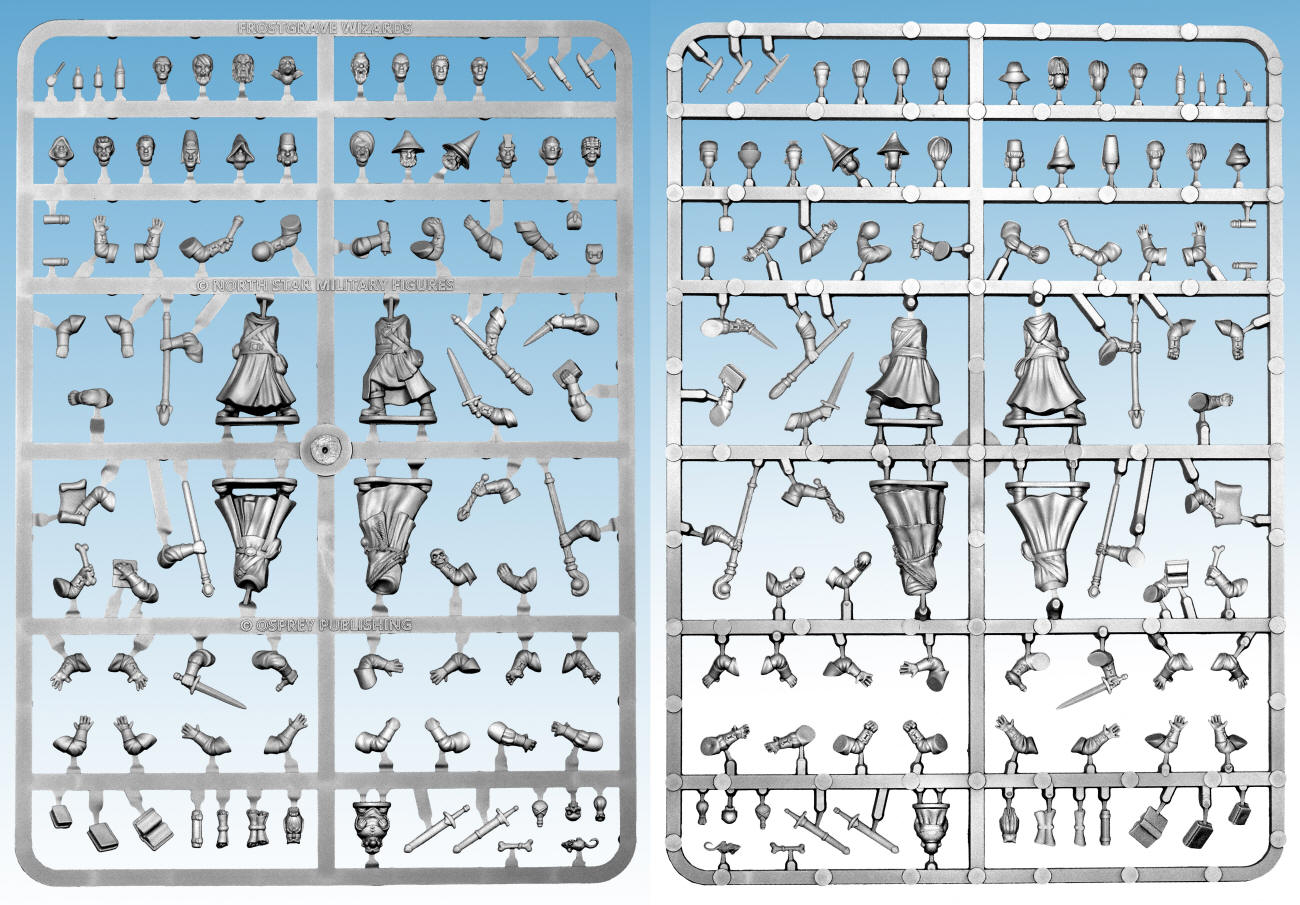 Frostgrave Wizards Sprue – x4 28mm Fantasy Miniatures (North Star)