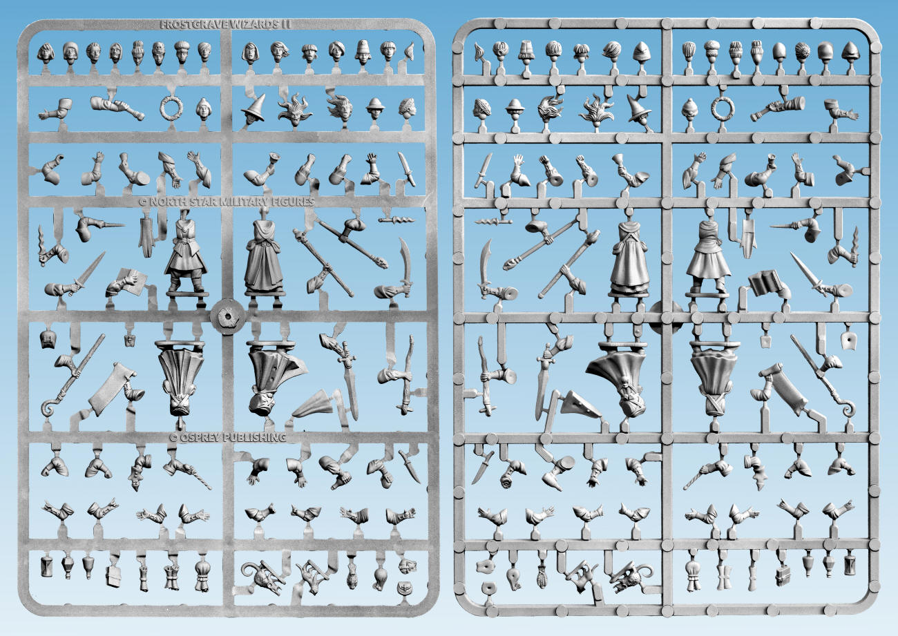 Frostgrave Wizards II: Female Sprue – x4 28mm Fantasy Miniatures (North Star)