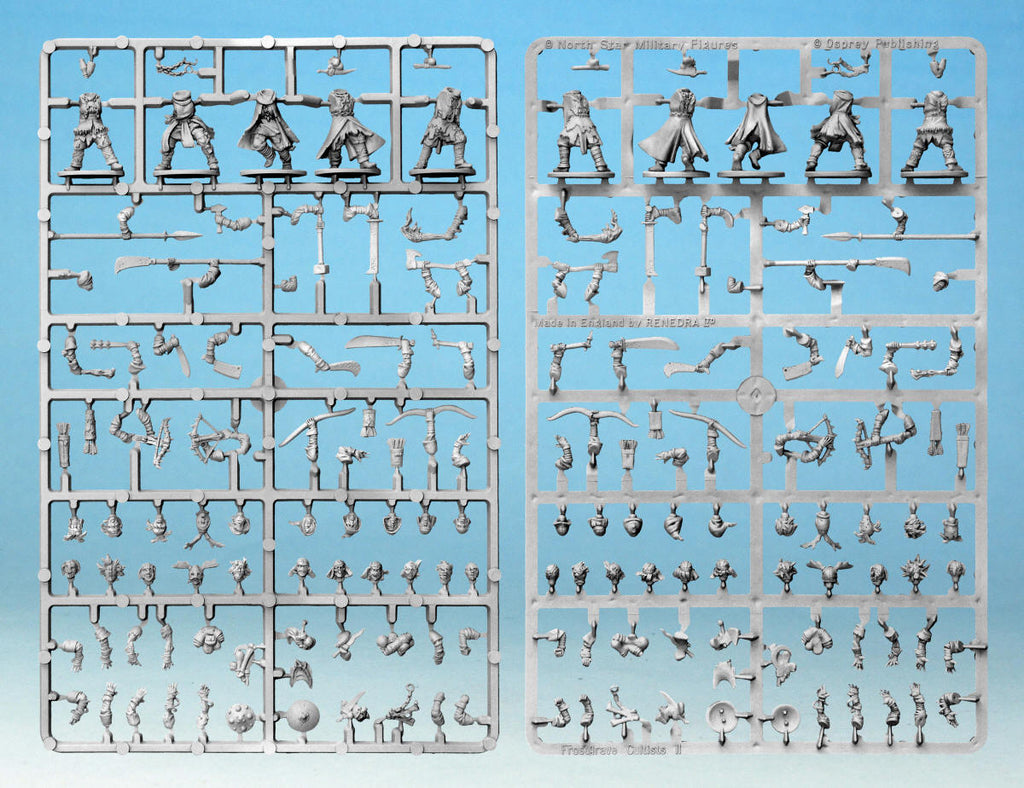 Frostgrave Cultists II: Female Sprue – x5 28mm Fantasy Miniatures (North Star)