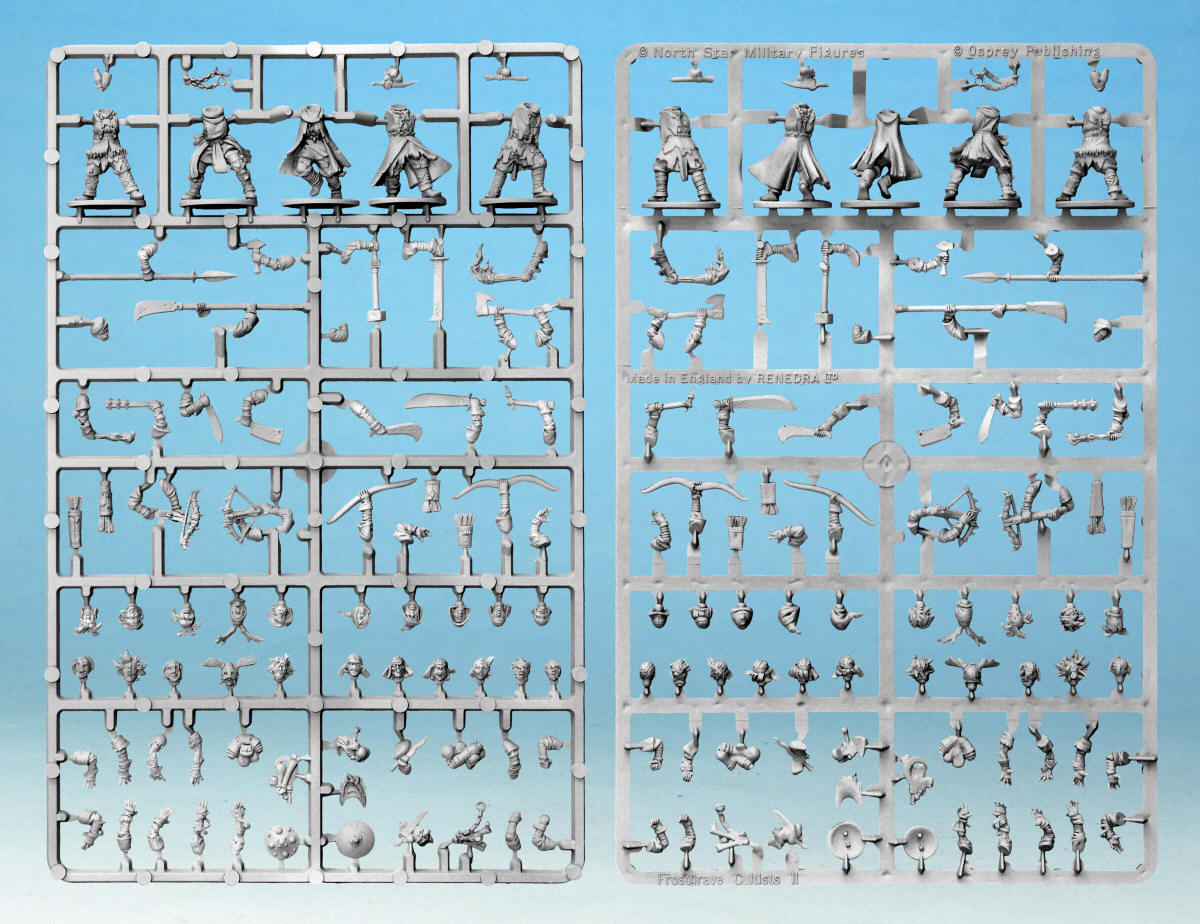 Frostgrave Cultists II: Female Sprue – x5 28mm Fantasy Miniatures (North Star)