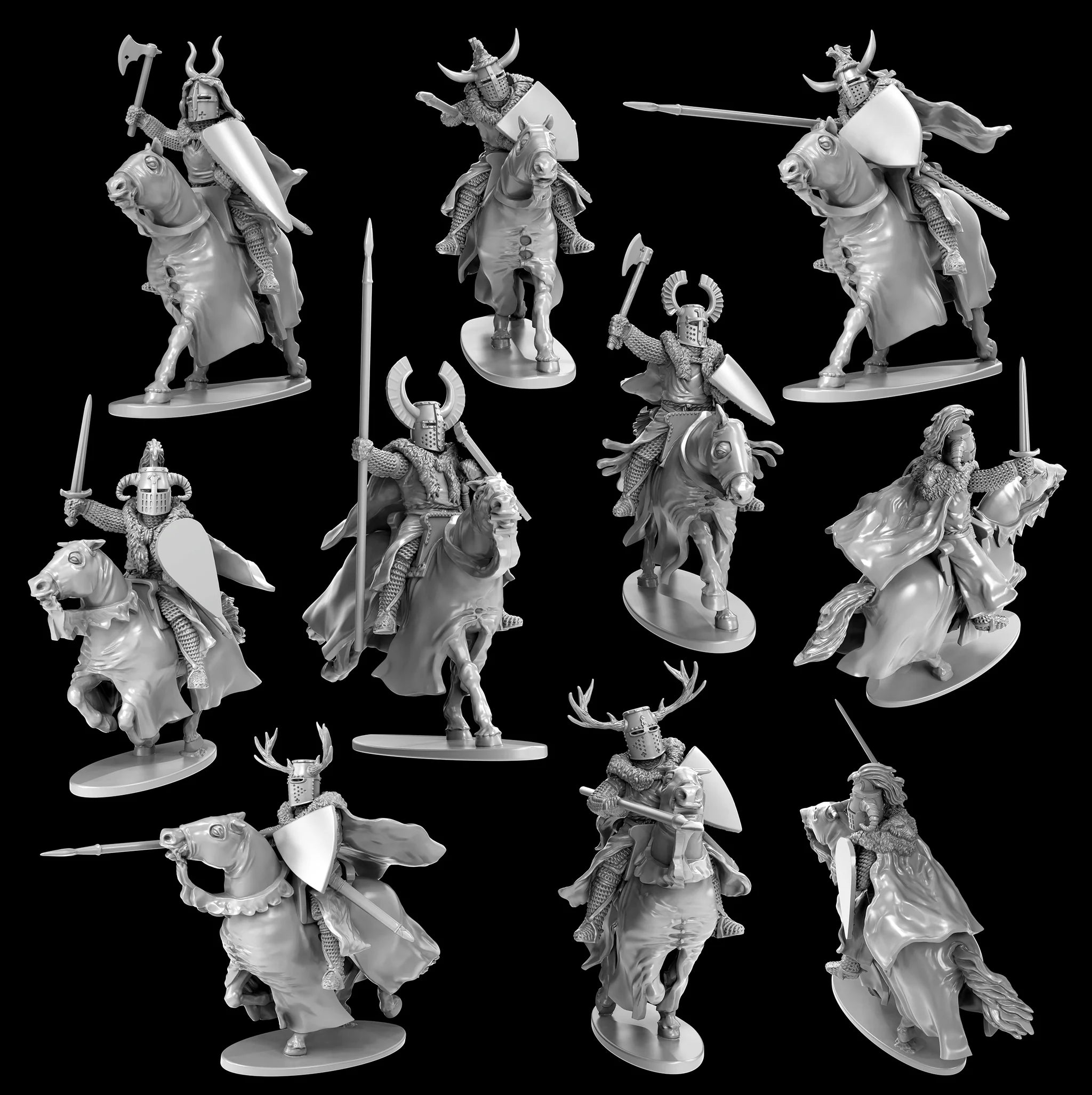 Victrix Medieval Fantasy Sprue - 28mm Heads, Cloaks, & Shields