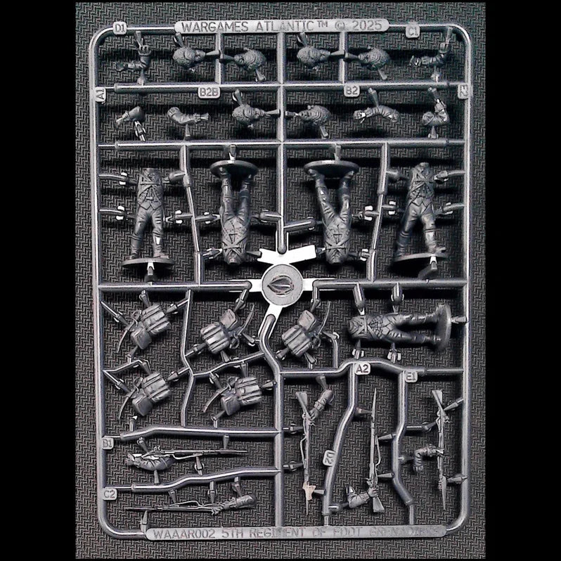 Wargames Atlantic British Foot Grenadiers Sprue | x5 28mm AWI Miniatures