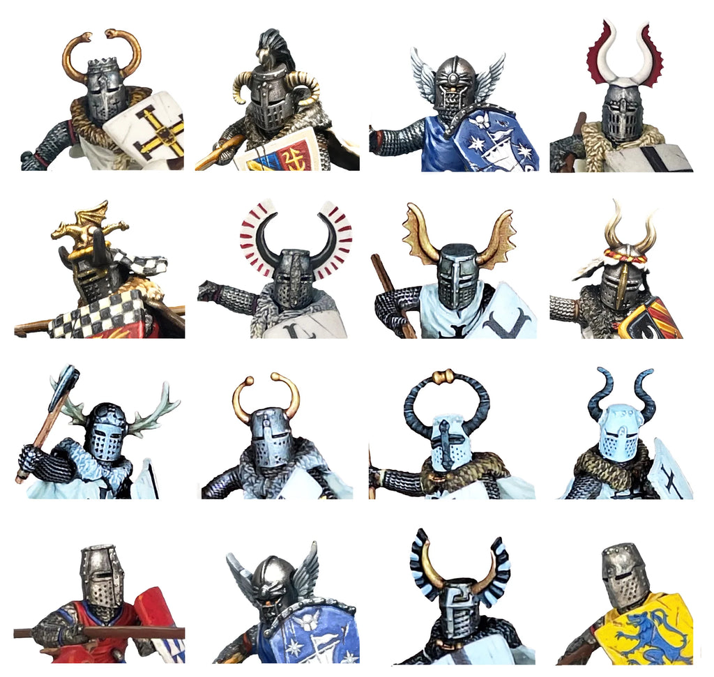 Victrix Medieval Fantasy Sprue - 28mm Heads, Cloaks, & Shields