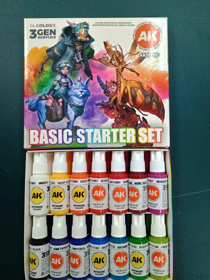 AK Interactive 3Gen Acrylic Basic Starter Set (x14 Paints)