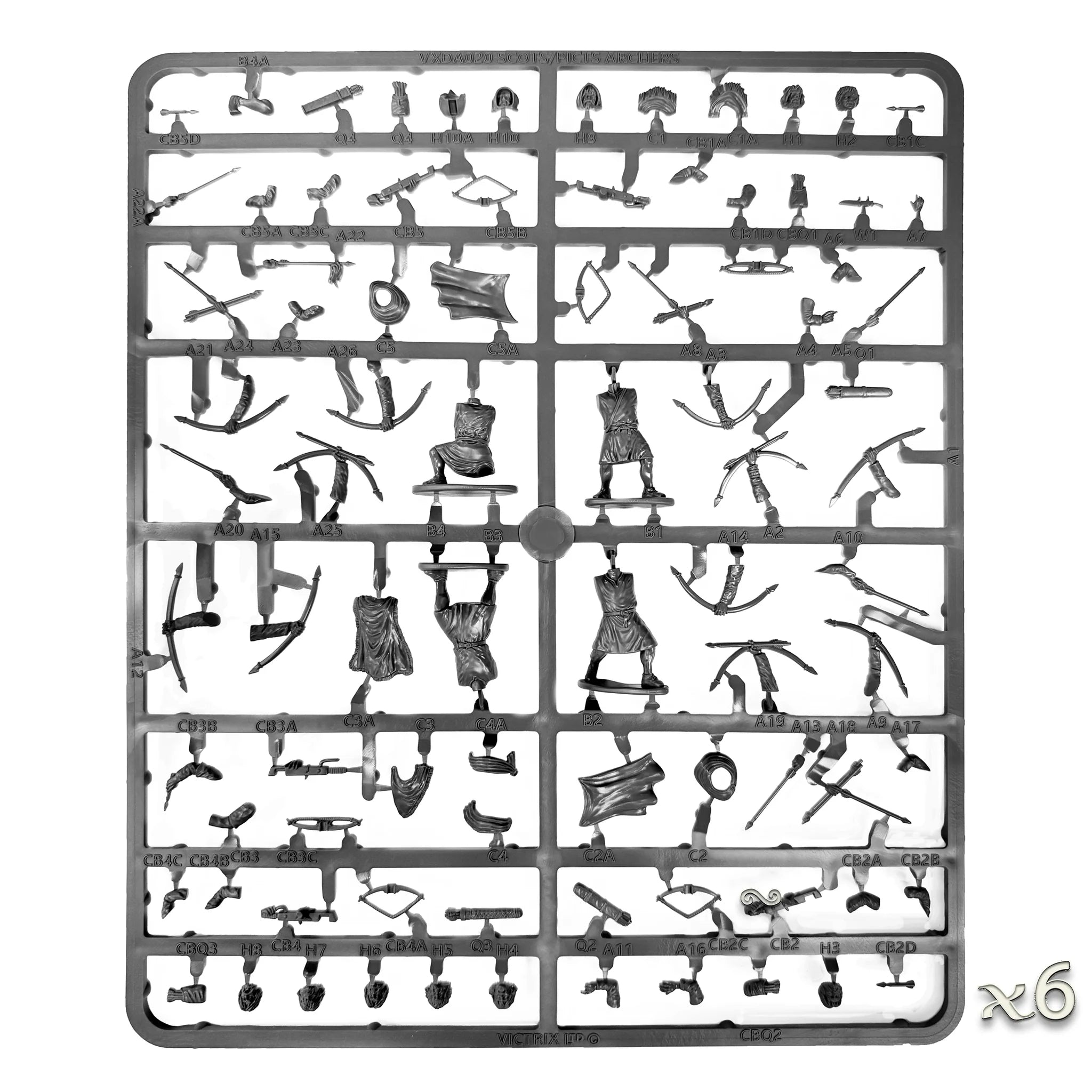 VICTRIX Scots/Picts Archers Sprue (x4 Figures) - 28mm Dark Ages Miniatures