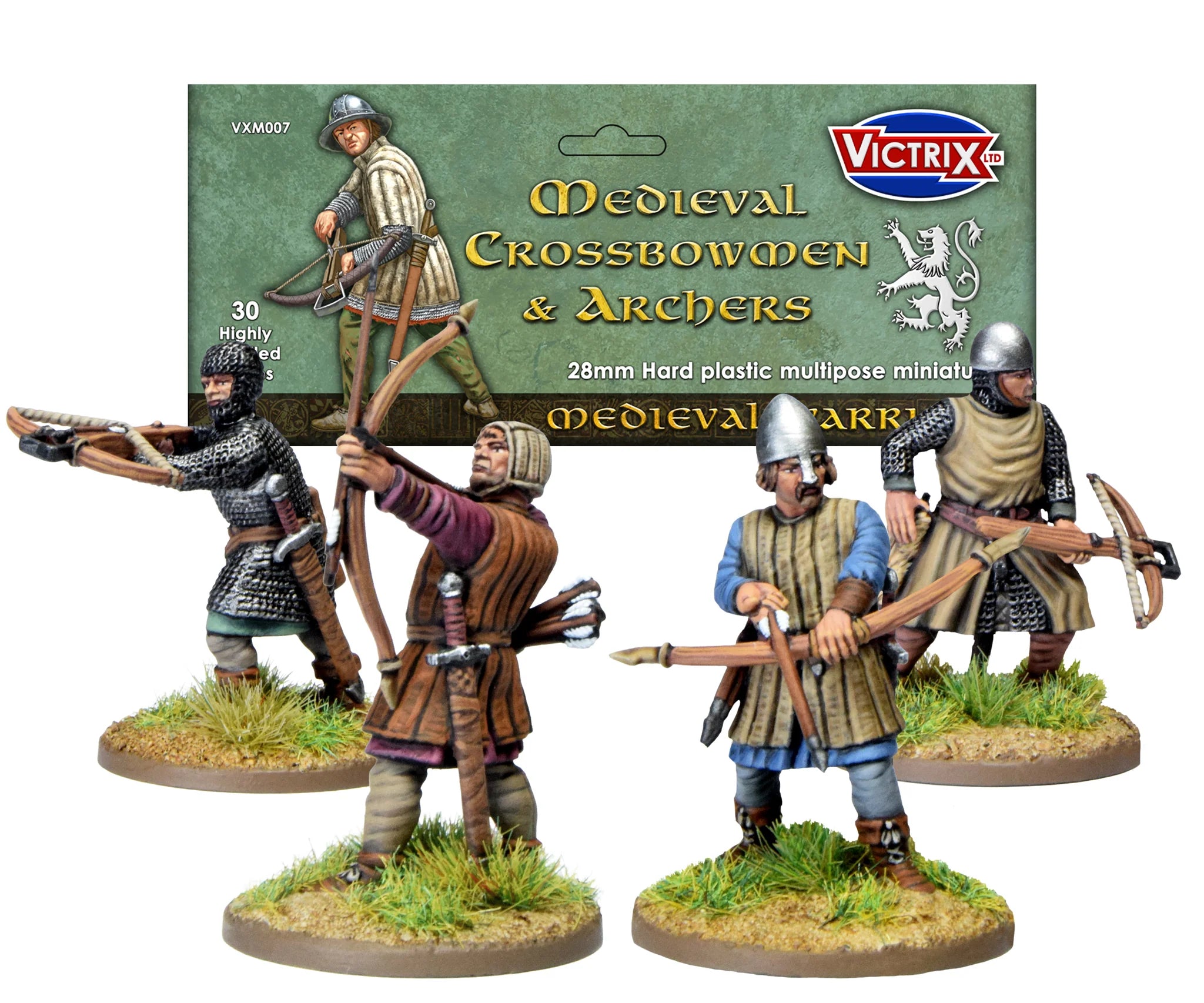 VICTRIX Medieval Crossbowmen & Archers Sprue (x6 Figures) - 28mm Miniatures