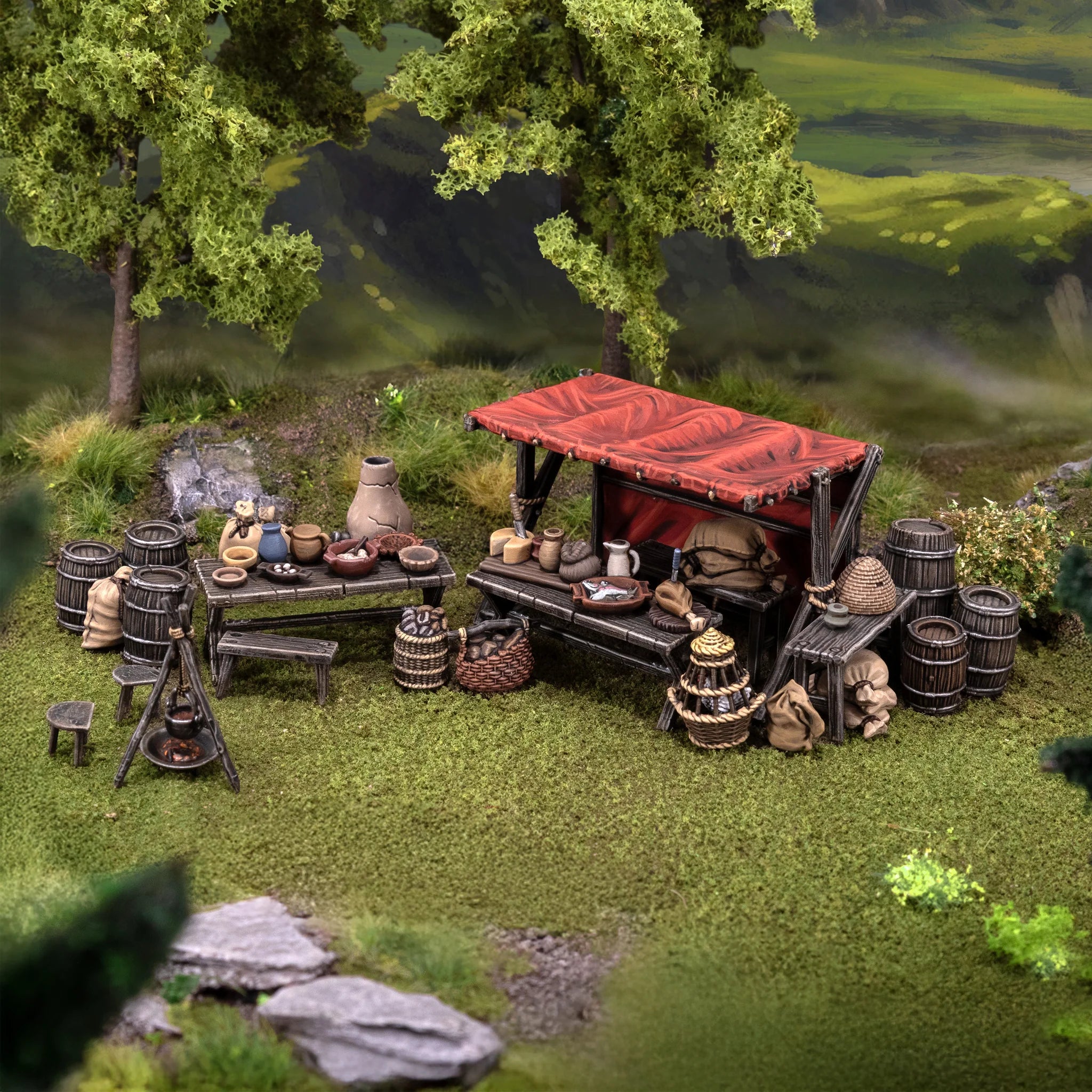 VICTRIX Medieval Market Stall - 28mm Wargame Scenery