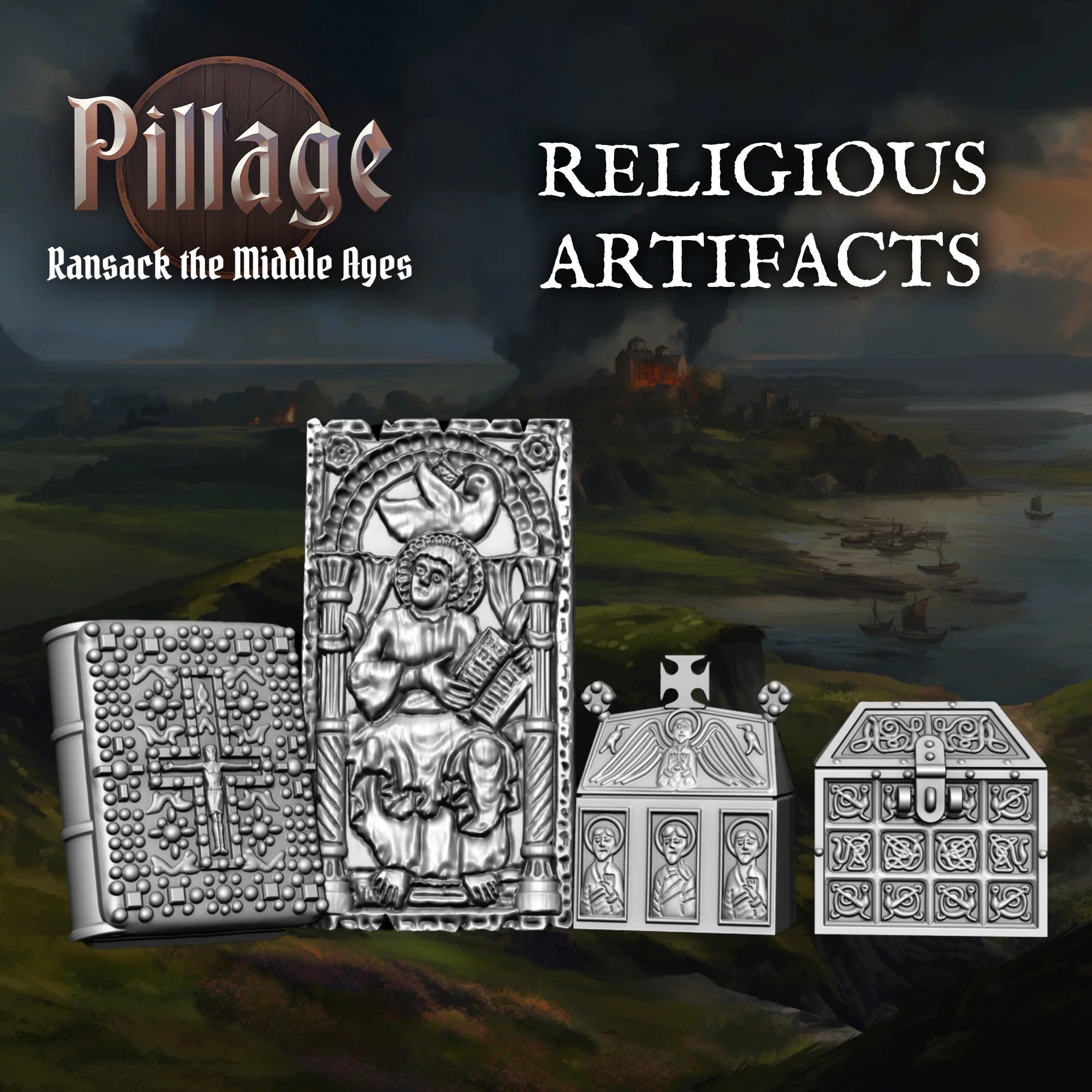 VICTRIX Treasures & Chests Sprue — 28mm Dark Age & Medieval Loot