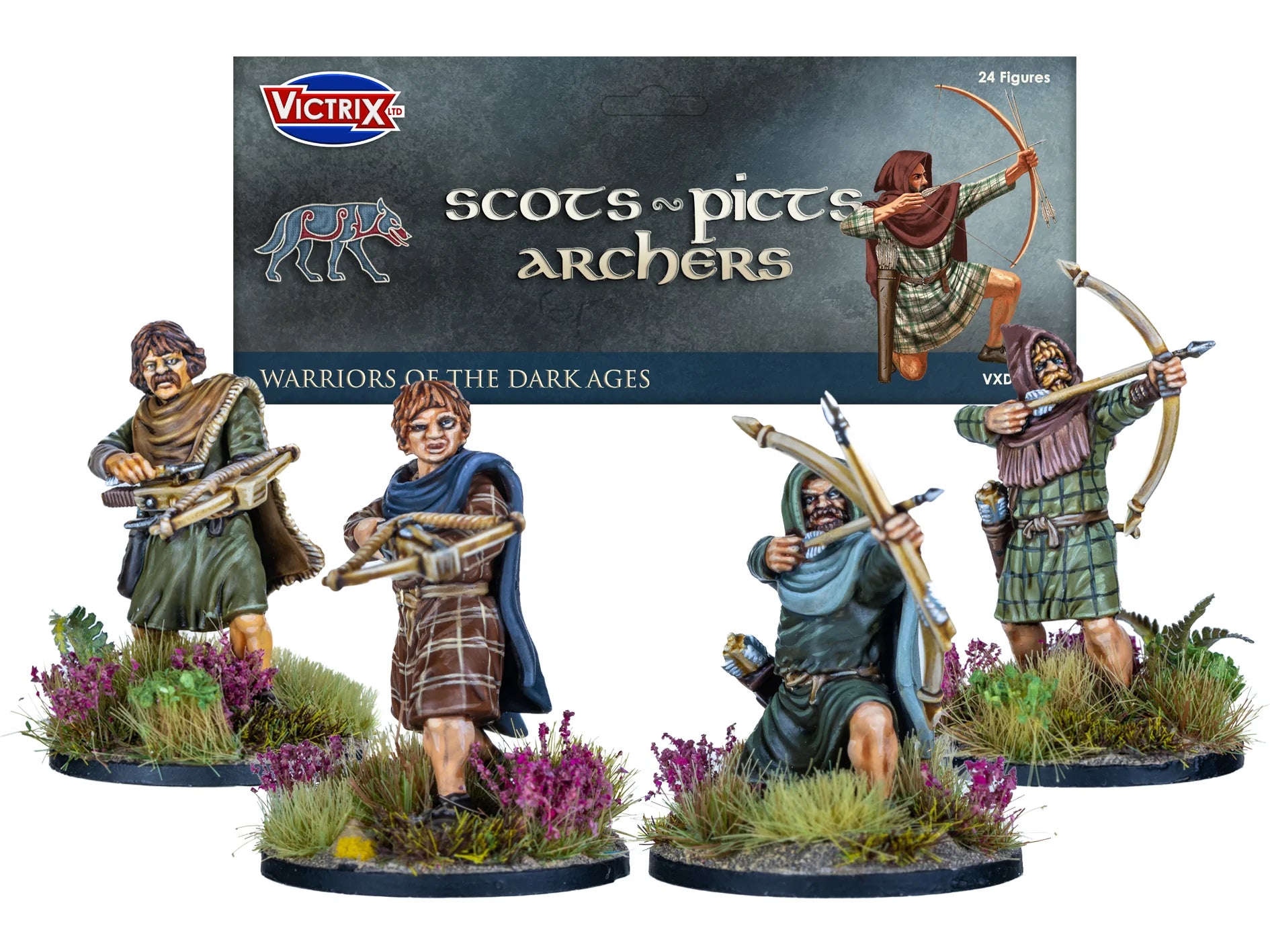 VICTRIX Scots/Picts Archers Sprue (x4 Figures) - 28mm Dark Ages Miniatures