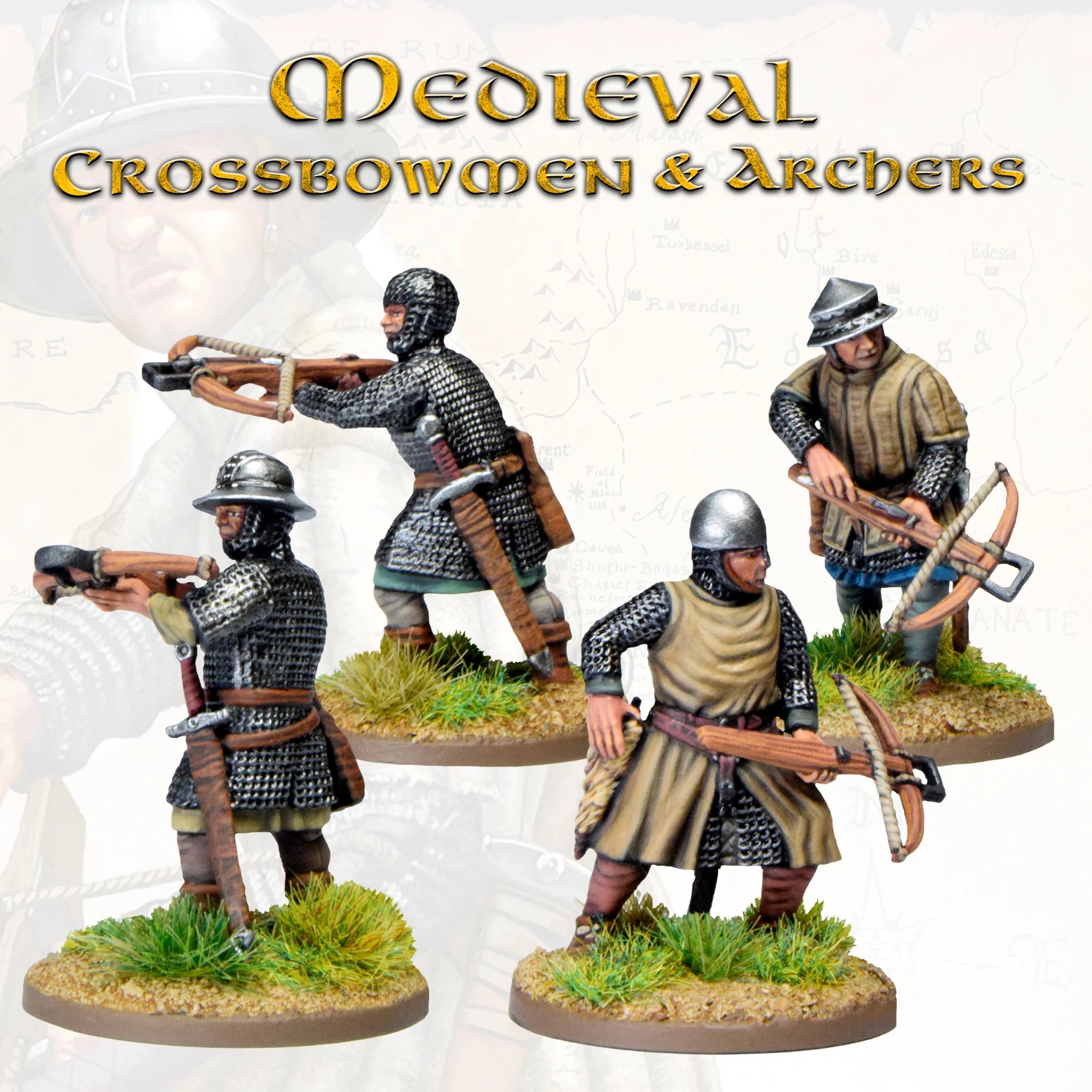 VICTRIX Medieval Crossbowmen & Archers Sprue (x6 Figures) - 28mm Miniatures