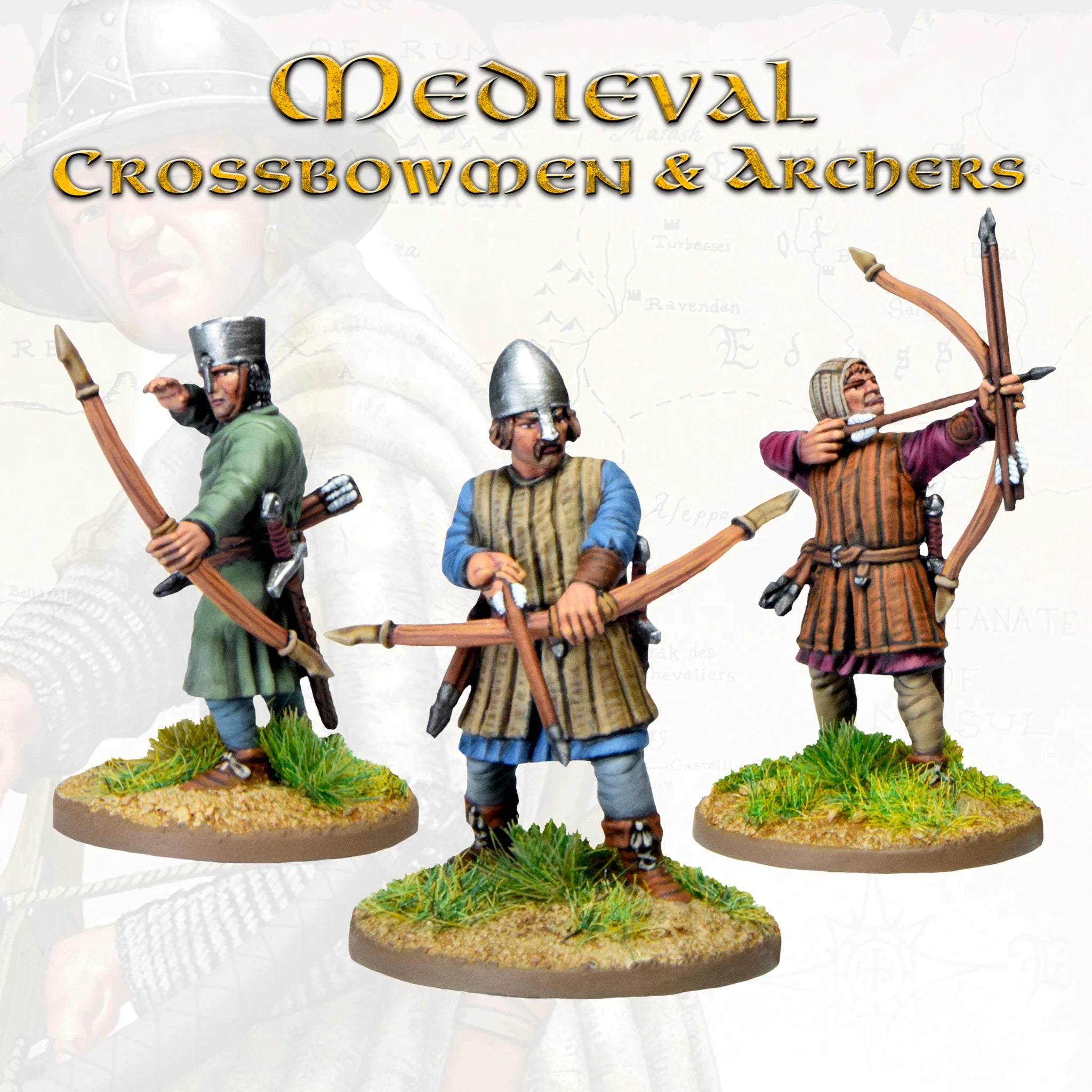 VICTRIX Medieval Crossbowmen & Archers Sprue (x6 Figures) - 28mm Miniatures