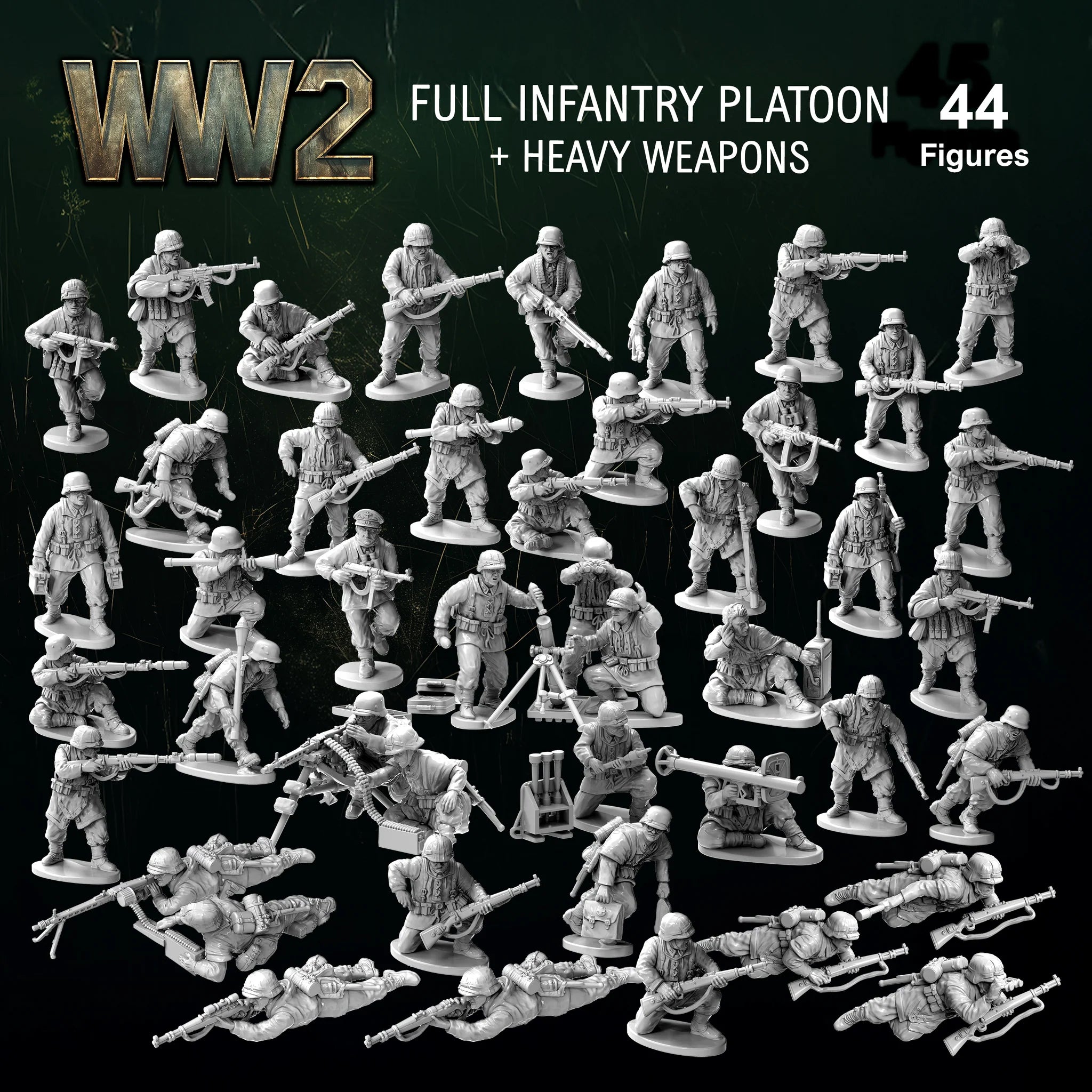 Victrix German Infantry & Heavy Weapons Set (x44 Figures) - 28mm WW2