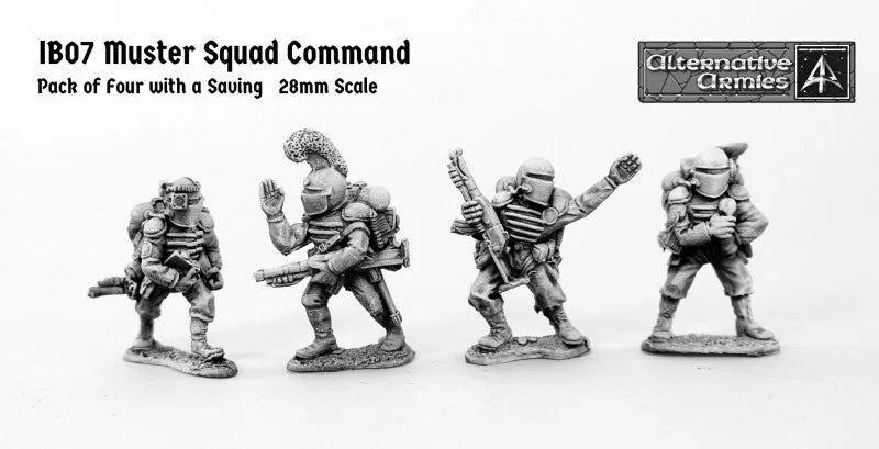 Ion Age Muster Squad Command - 28mm Sci-Fi Miniatures