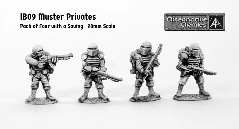Ion Age Muster Privates - 28mm Sci-Fi Miniatures