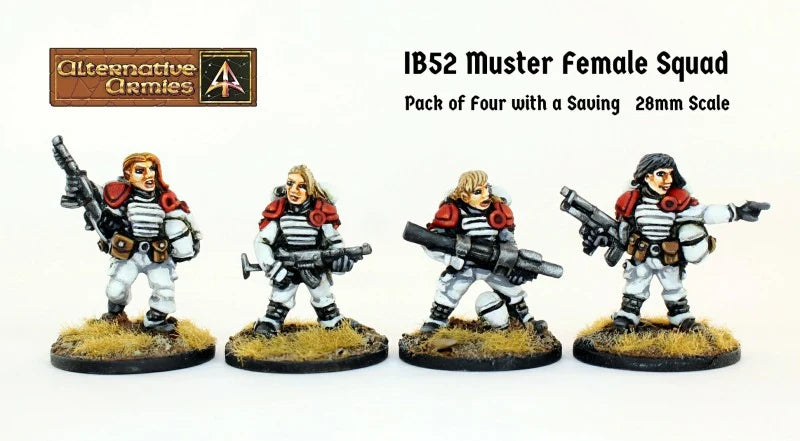 Ion Age Muster Female Squad - 28mm Sci-Fi Miniatures