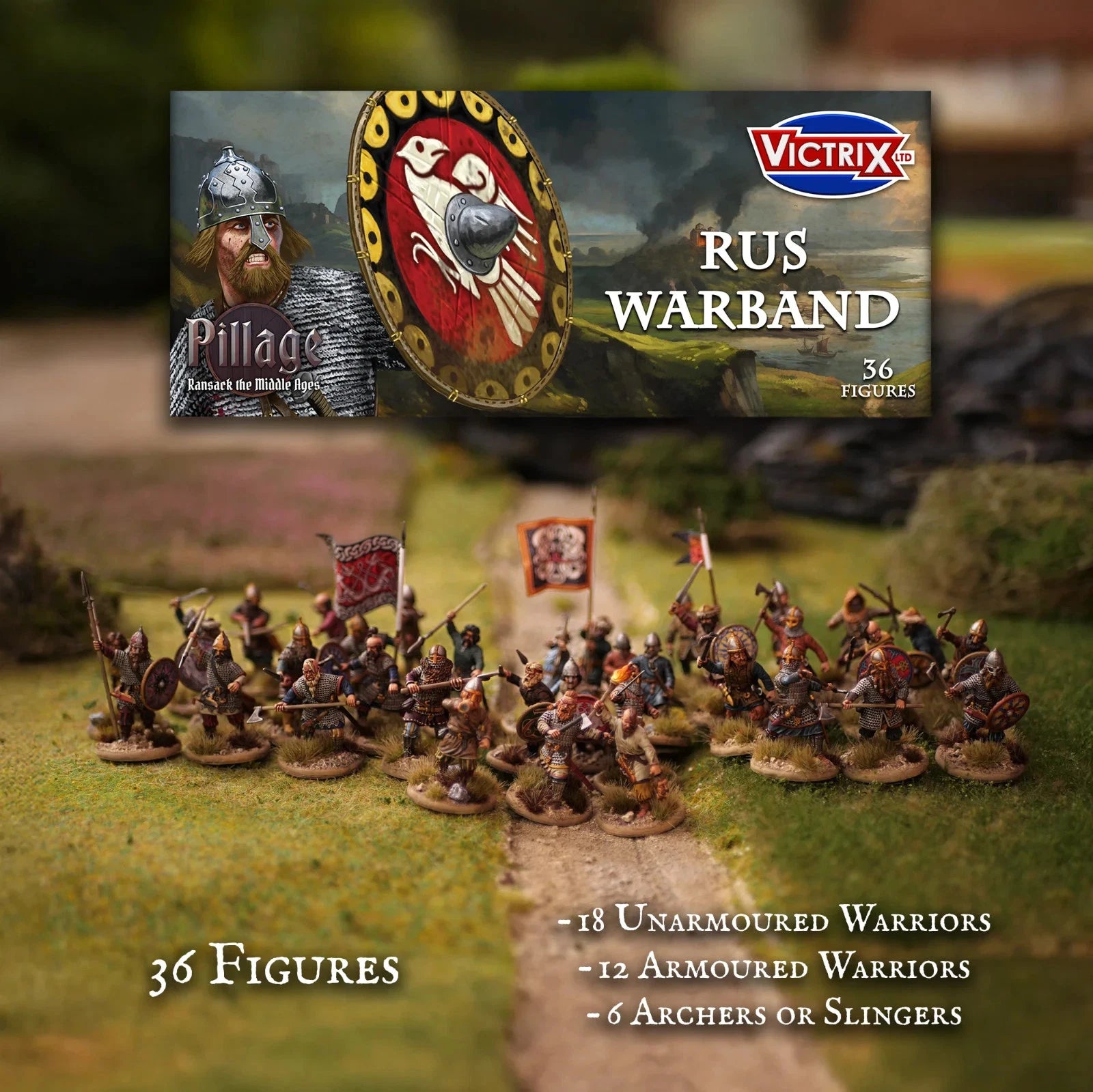 VICTRIX Rus Warband (x36 Figures) - 28mm Medieval Miniatures